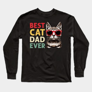 Best Cat Dad Ever Cat Daddy Fathers Day Long Sleeve T-Shirt